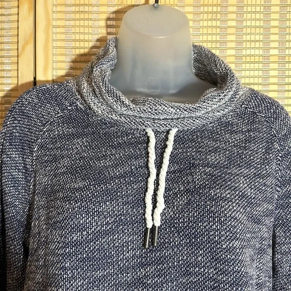 Kensie Performance Drawstring Cowlneck Half Sleeve Sweater Kangaroo Pocket Small - Picture 7 of 16